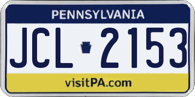 PA license plate JCL2153
