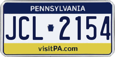 PA license plate JCL2154