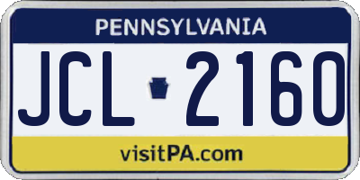 PA license plate JCL2160