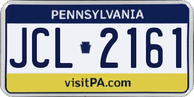 PA license plate JCL2161
