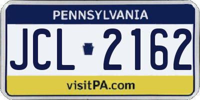PA license plate JCL2162