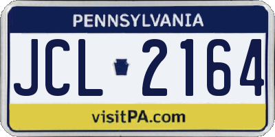 PA license plate JCL2164