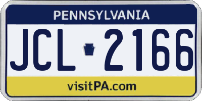 PA license plate JCL2166
