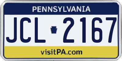 PA license plate JCL2167