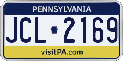 PA license plate JCL2169