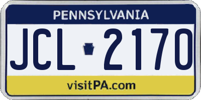 PA license plate JCL2170