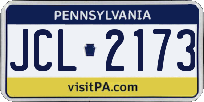 PA license plate JCL2173