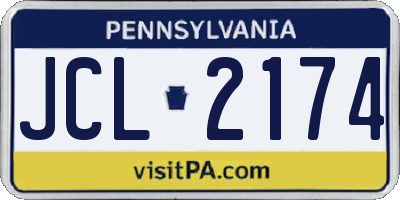 PA license plate JCL2174