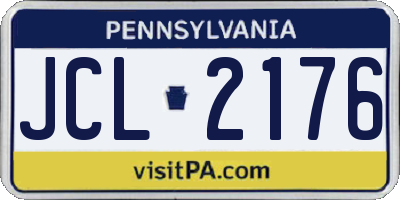PA license plate JCL2176