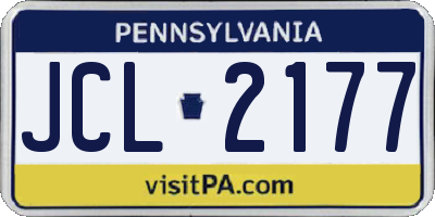 PA license plate JCL2177