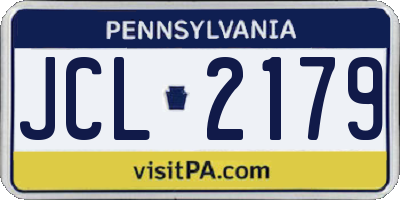 PA license plate JCL2179