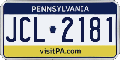 PA license plate JCL2181