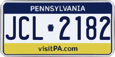 PA license plate JCL2182