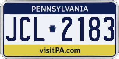PA license plate JCL2183