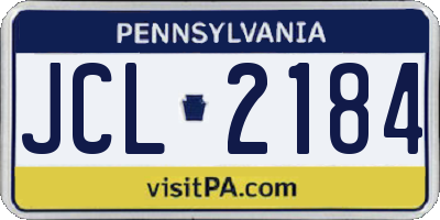 PA license plate JCL2184
