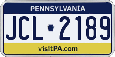 PA license plate JCL2189