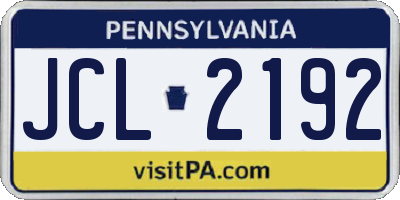 PA license plate JCL2192