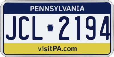 PA license plate JCL2194