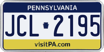 PA license plate JCL2195