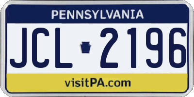 PA license plate JCL2196