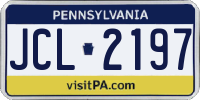 PA license plate JCL2197