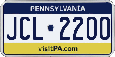 PA license plate JCL2200