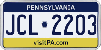 PA license plate JCL2203