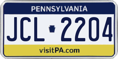 PA license plate JCL2204