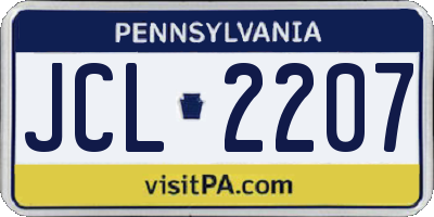 PA license plate JCL2207