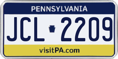 PA license plate JCL2209