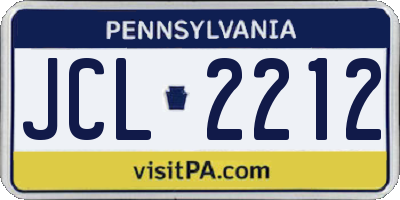 PA license plate JCL2212
