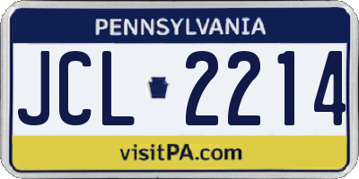 PA license plate JCL2214