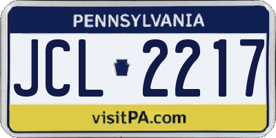 PA license plate JCL2217