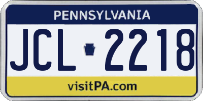PA license plate JCL2218
