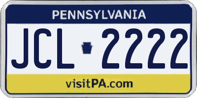 PA license plate JCL2222