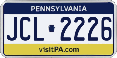 PA license plate JCL2226