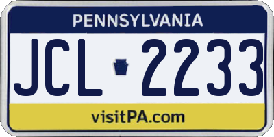 PA license plate JCL2233
