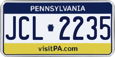 PA license plate JCL2235