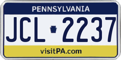 PA license plate JCL2237