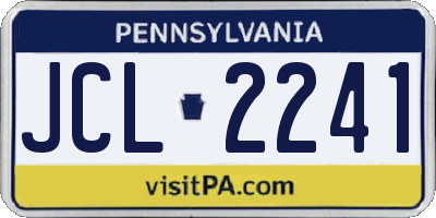 PA license plate JCL2241