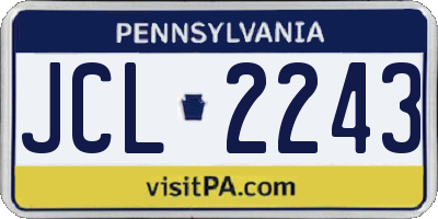 PA license plate JCL2243