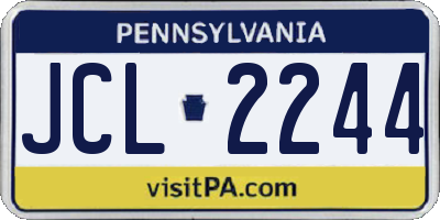 PA license plate JCL2244