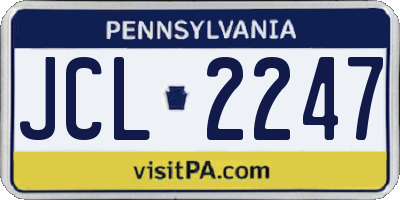 PA license plate JCL2247