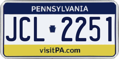 PA license plate JCL2251