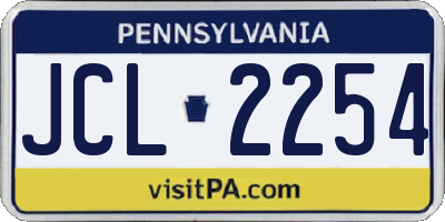 PA license plate JCL2254