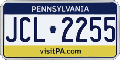 PA license plate JCL2255
