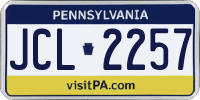 PA license plate JCL2257
