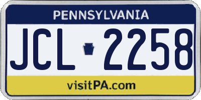 PA license plate JCL2258