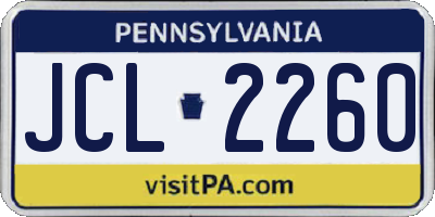 PA license plate JCL2260