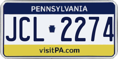 PA license plate JCL2274